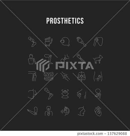 Set Vector Line Icons of Prosthetics. 137629088