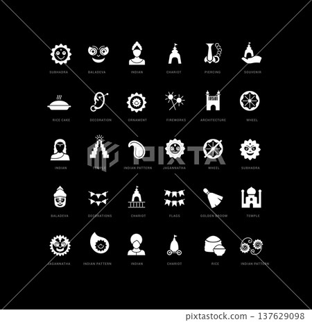 Vector Simple Icons of Ratha Yatra Vector Simple Icons of Ratha Yatra 137629098
