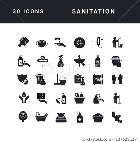 Set of simple icons of Sanitation 137629127
