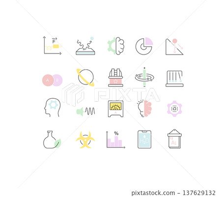 Set Vector Line Icons of Science 137629132