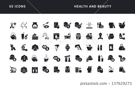 Set of simple icons of Health and Beauty 137629273