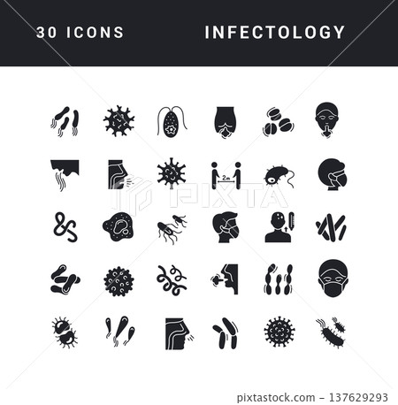 Set of simple icons of Infectology Set of simple icons of Infectology 137629293