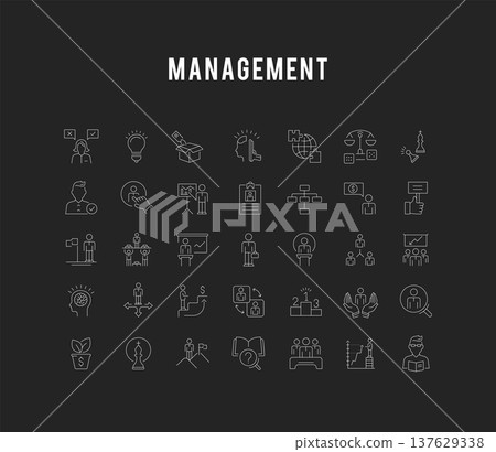 Set Vector Line Icons of Business-Management Set Vector Line Icons of Business-Management 137629338