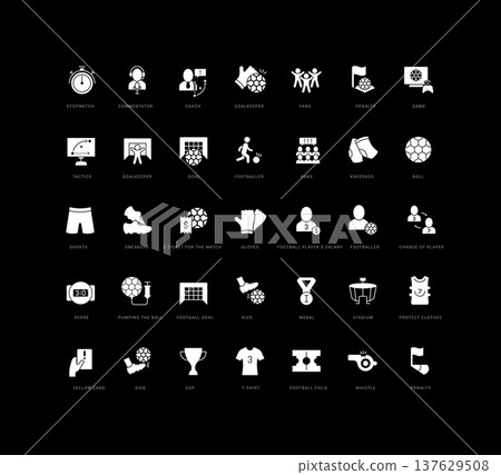 Set of simple icons of Football Set of simple icons of Football 137629508