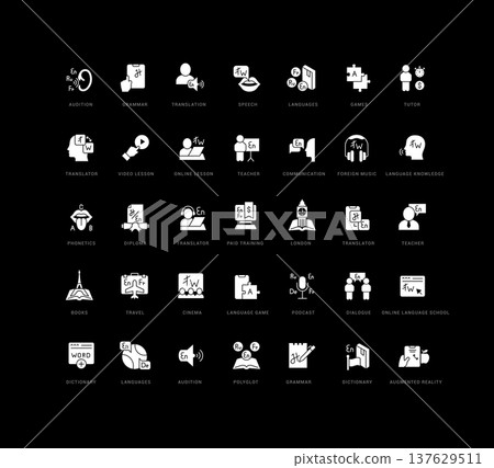 Set of simple icons of Foreign Language Set of simple icons of Foreign Language 137629511
