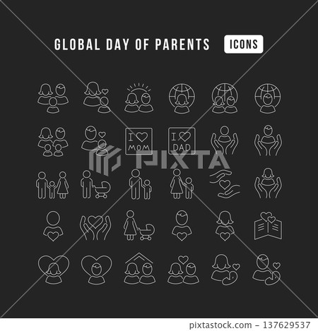 Vector Line Icons of Global Day of Parents 137629537