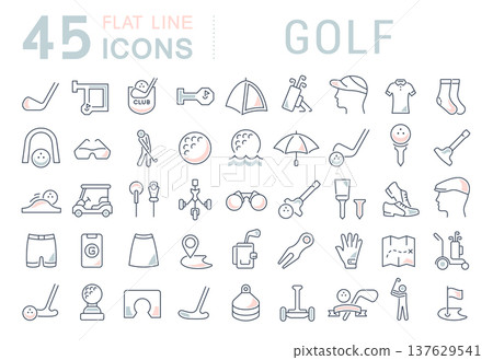 Set Vector Line Icons of Golf. 137629541