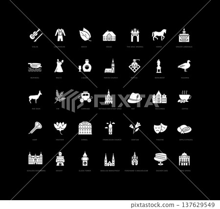 Set of simple icons of Graz Set of simple icons of Graz 137629549