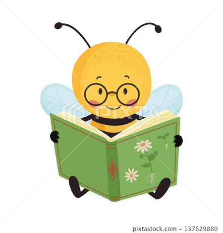 Bee Reading a Book 137629880