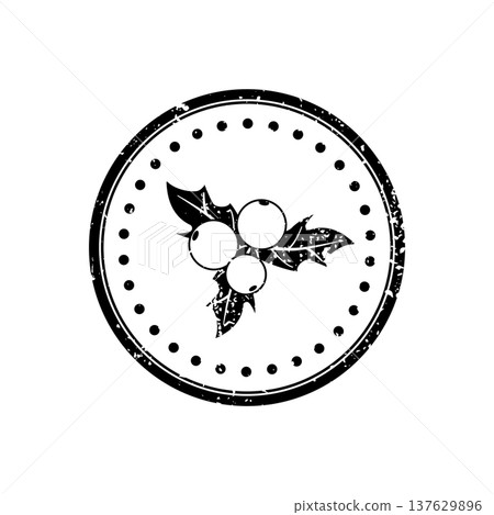 Holly Berry Circle Emblem Holly Berry Circle Emblem 137629896