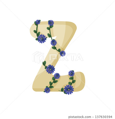 Letter Z with Blue Flowers Letter Z with Blue Flowers 137630394