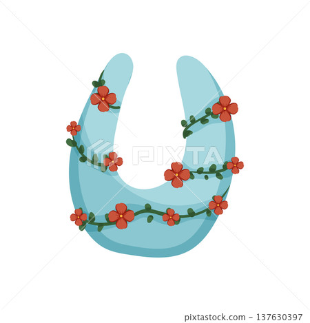 Letter U with Orange Flowers Letter U with Orange Flowers 137630397