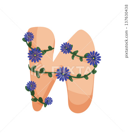 Letter N with Flowers 137630438