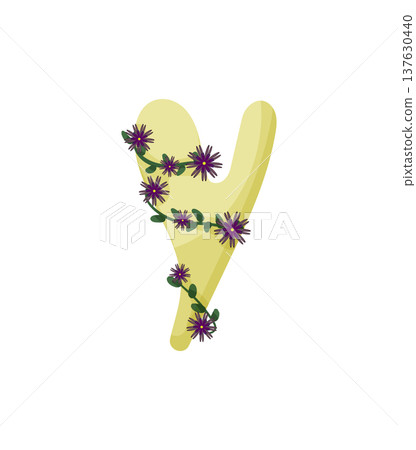 Floral Letter Y Illustration 137630440