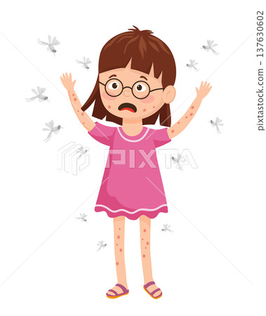 Girl with Mosquito Bites 137630602