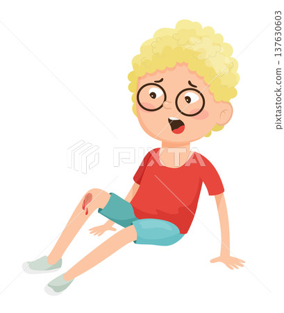 Boy with Scraped Knee Boy with Scraped Knee 137630603