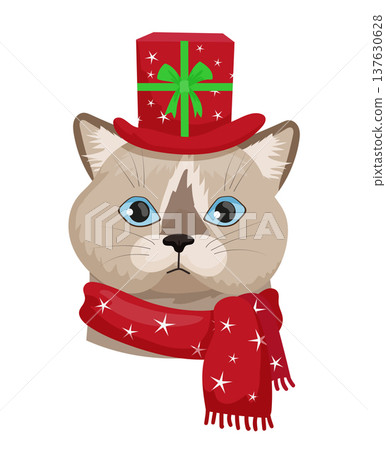 Cat with Red Top Hat Gift Cat with Red Top Hat Gift 137630628