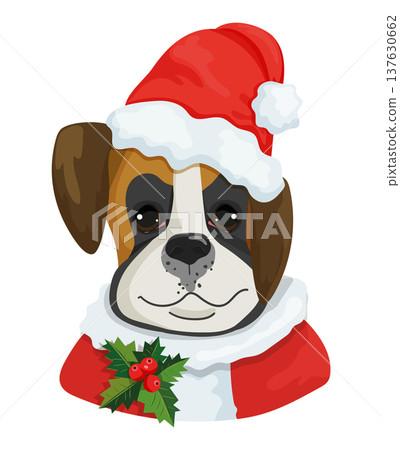 Christmas Saint Bernard 137630662