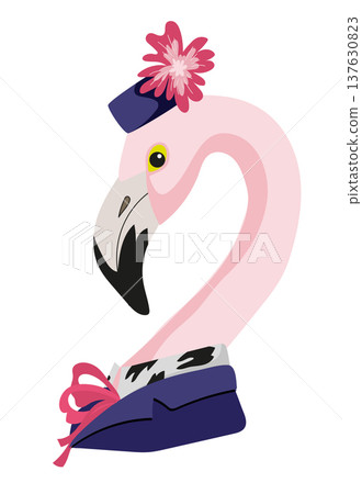 Flamingo in Hat 137630823