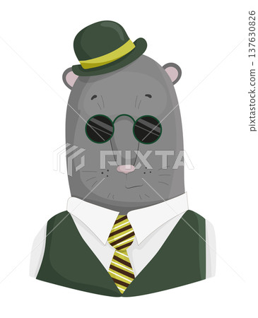 Cool Mole in Hat and Glasses 137630826