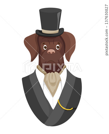 Elegant Dog in Top Hat 137630827