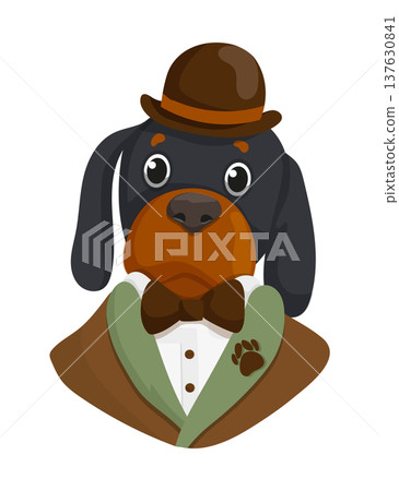 Dapper Dog in a Bowler Hat Dapper Dog in a Bowler Hat 137630841
