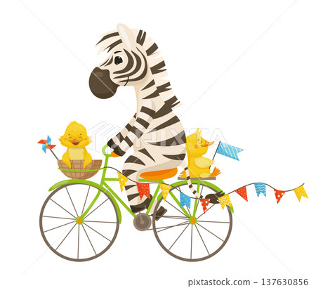 Zebra Ride on the Bicycle Zebra Ride on the Bicycle 137630856