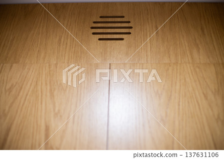 Wood paneling with ventilation slot detail background 137631106