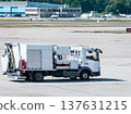 Airport Ground Support Vehicle on Runway 137631215