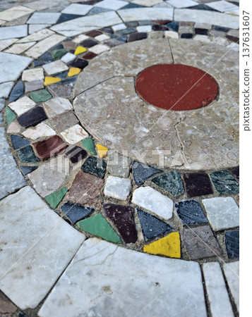 An real ancient mosaic of the floor of the Church of the Tithes in Kyiv, Ukraine An real ancient mosaic of the floor of the Church of the Tithes in Kyiv, Ukraine 137631607