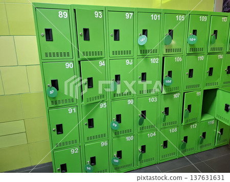 The store provides lockers to safely store customers bags The store provides lockers to safely store customers bags 137631631