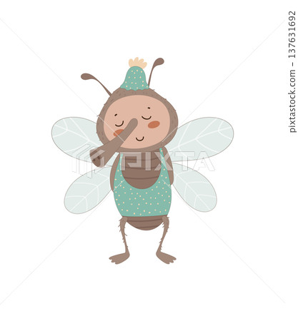 Cartoon Fly with Wings 137631692