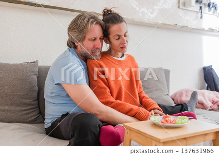 Partner supporting woman struggling with eating disorder 137631966