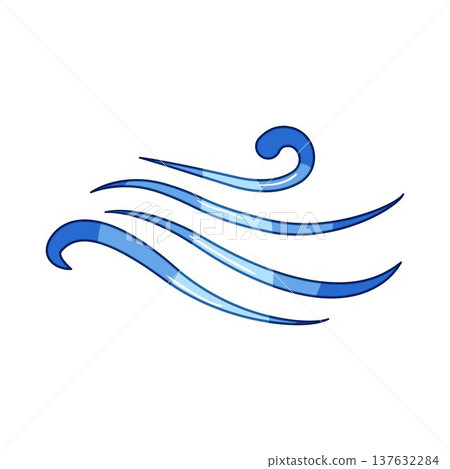 Blue flowing lines representing a dynamic wind movement symbol Blue flowing lines representing a dynamic wind movement symbol 137632284