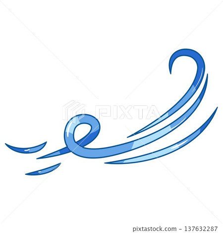 Stylized blue wind gust representing air movement 137632287
