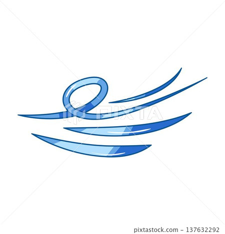 Air flow moving concept showing blue gust symbols Air flow moving concept showing blue gust symbols 137632292