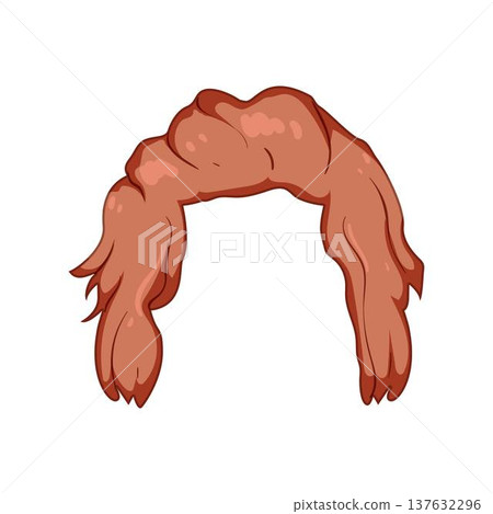 Brown red wig for male character illustration 137632296