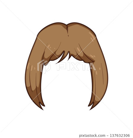 Female wig cartoon illustration clipping path 137632306