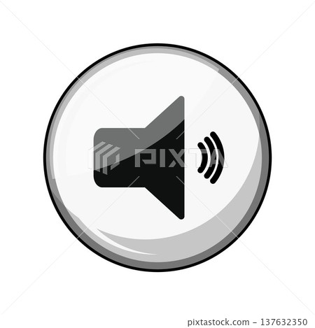 Volume sound icon button representing audio control Volume sound icon button representing audio control 137632350