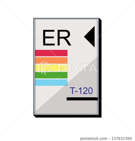 Vhs tape spine illustration capturing retro video format nostalgia Vhs tape spine illustration capturing retro video format nostalgia 137632360