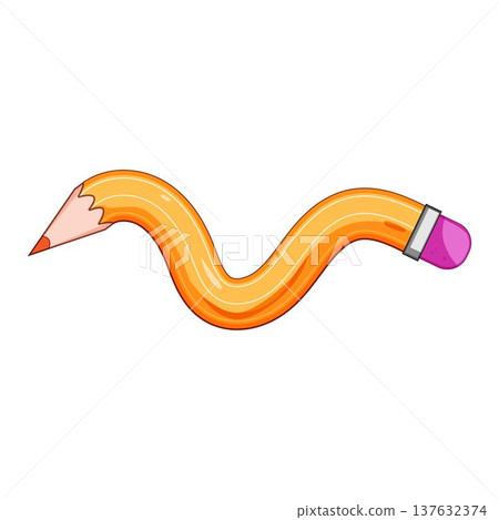 Twisted flexible pencil representing creativity and imagination 137632374