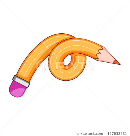 Flexible yellow pencil bending and twisting creating a knot Flexible yellow pencil bending and twisting creating a knot 137632381