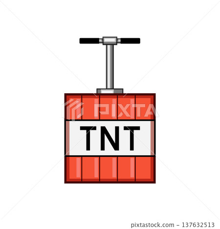 Red tnt bomb with plunger detonator symbolizing danger Red tnt bomb with plunger detonator symbolizing danger 137632513