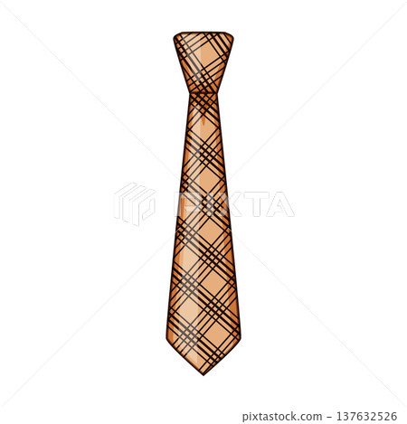 Brown plaid tie representing formal business fashion 137632526