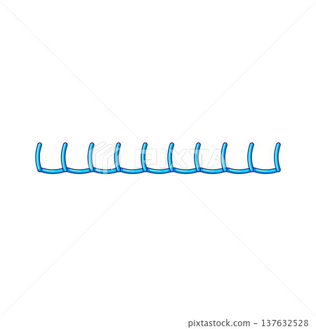 Blue decorative sewing stitch line creating border Blue decorative sewing stitch line creating border 137632528