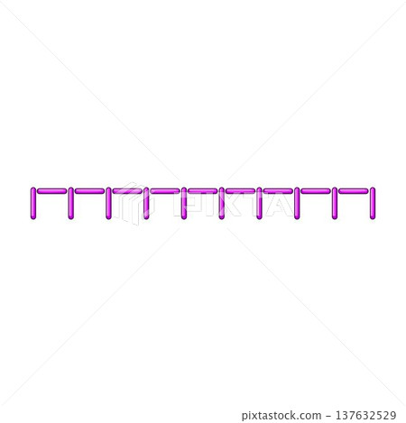 Purple thread stitches forming a dashed line design element 137632529