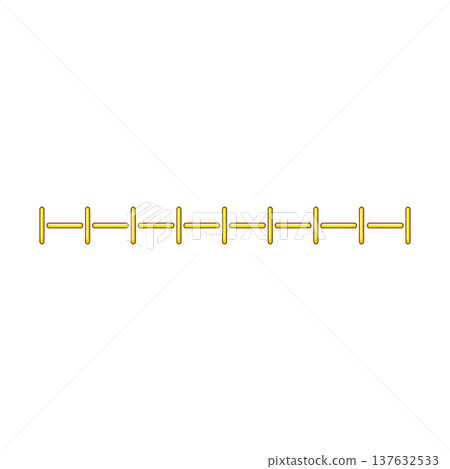 Golden stitches forming a continuous dashed line vector Golden stitches forming a continuous dashed line vector 137632533