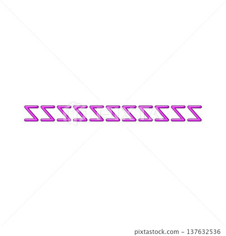 Purple zig zag stitches forming seamless pattern border Purple zig zag stitches forming seamless pattern border 137632536