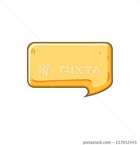 Yellow speech bubble icon for communication concept 137632543