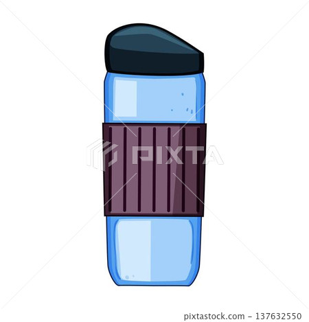 Portable travel mug holding hot coffee or cold drink 137632550
